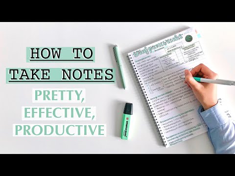 HOW TO TAKE NOTES: Pretty, Productive, Effective Note Taking | TIPS