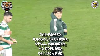 One-Armed Kyogo Furuhashi  古橋 亨梧 Manages to Applaud Fans - Celtic 5 - St Mirren 1 - 11 February 2023