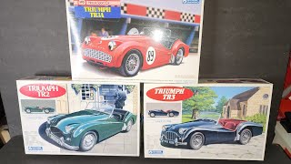 GUNZE SANGYO 1/24 triumph TR2 \u0026 TR3 MODEL KITS \u0026 BUILD FOR MATT @modelcarvideos5829 MODEL CAR VIDEOS