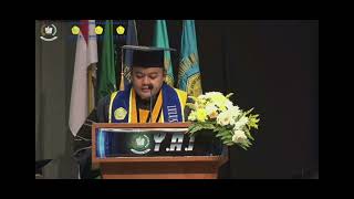 Sambutan Perwakilan Wisudawan di wisuda gabungan Lembaga Pendidikan Tinggi Y.A.I Akademik 2023/2024