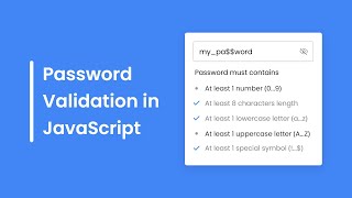 Password Validation Check in HTML CSS & JavaScript | Password Strength Check in JavaScript