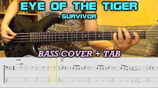 EYE OF THE TIGER  Bass TAB Survivor - COVER LESSON - Rocky Balboa Theme Song - Bass Covers with TABS