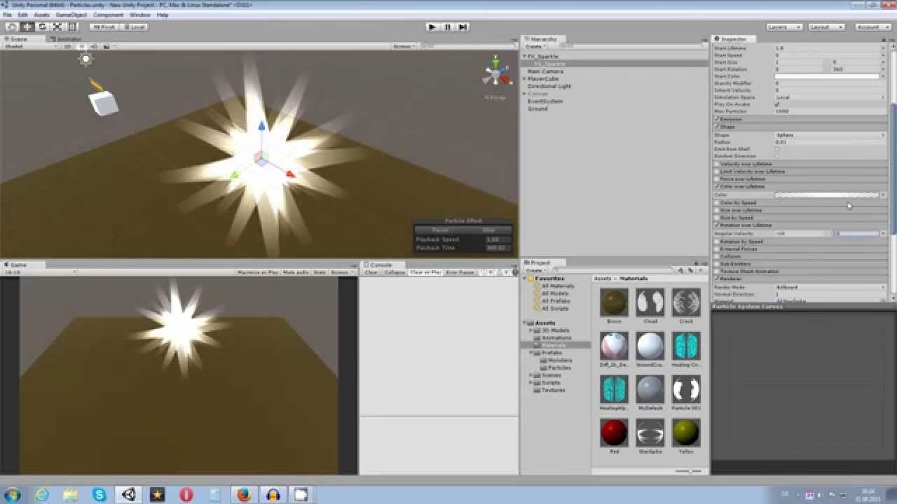 Unity 5 Tutorial: Particle Systems #04 - Sparkles - YouTube