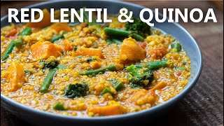 Red Lentil and Quinoa Khichdi 🍲 Healthy One Pot Quinoa Recipes for Vegan and Vegetarian diet