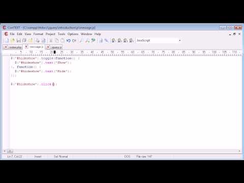 jQuery Tutorial - 47 - Hide/Show a DIV jQuery Tutorial - 47 - Hide/Show a DIV