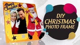 DIY Christmas Themed Photo frame | Easy To Make Photoframe-  Craft Basket