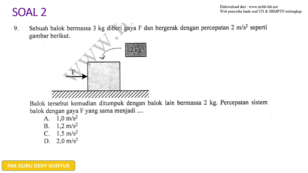 Hukum 2 Newton: Percepatan Balok Jika Ditumpukin Balok Lain - YouTube