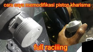 bubut coak piston . untuk motor karisma 125