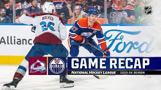 Avalanche @ Oilers 3/16 | NHL Highlights 2024