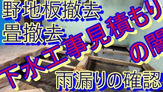 下水工事業者の選択　畳撤去　野地板撤去　雨漏りの確認　築43年の元民宿のDIY 5-9週6月