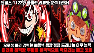 [원피스 1122화 풀버전 리뷰와 분석] 오로성을 이긴 강력한 패왕색 패기의 등장 점점 드러나는 이무의 능력 그리고 미래의 해적왕 루피를 본격적으로 막으려는 해군 코비