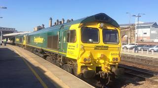 Freightliner 66524 tows 66519 on a Hope Earles Sidings fhh to Leeds Balm Road Loco (FHH)