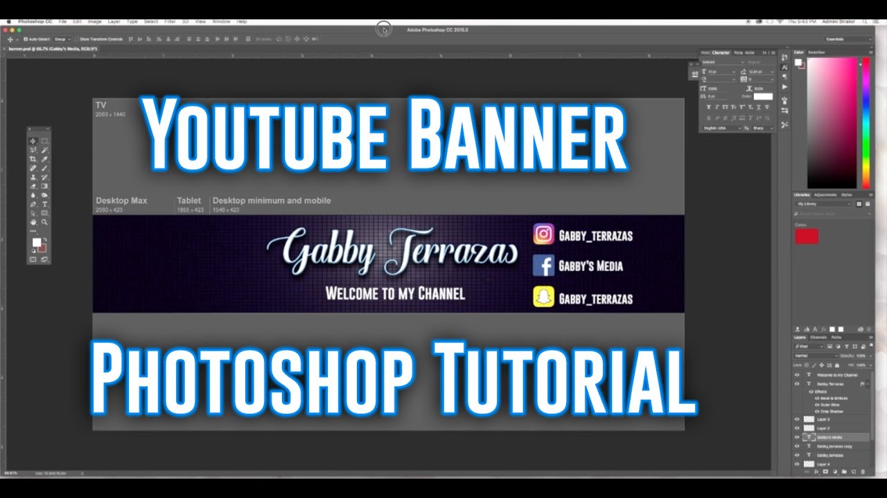 Youtube Banner Photoshop Tutorial - YouTube