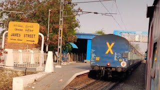 BANGALORE RAJDHANI Meets MACHILIPATNAM EXPRESS TRAIN at James Street