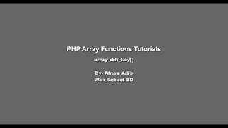 PHP Array Functions -08 (array_diff_key())