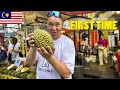 Dad Try Eating Durian Fruit for the First Time | Best STREET FOOD in CHINATOWN Kuala Lumpur 🇲🇾