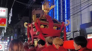 【松山秋祭り2024】小唐人大神輿再興40周年 夜間巡町(松山三越〜Goodwin Build前) 2024 10/3