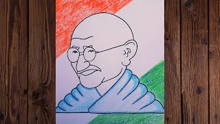 Easy Mahatma Gandhi drawing for Beginners | Gandhi jayanti drawing step by step | #bhagyashreeswain