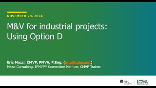 M&V for Industrial Projects Using Option D
