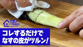 【30秒で分かる！】焼きなすの皮をツル〜ンと気持ちよくむく裏ワザ