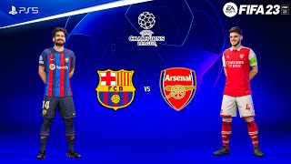 FIFA 23 - Barcelona vs. Arsenal Ft. Gundogan, Declan Rice, Havertz, | UCL | PS5™ Gameplay [4K60]