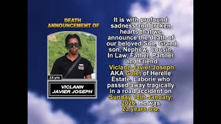 Viclann Javier Joseph ~ Short Obituary