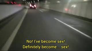 Japanese man chases car while yelling sex at the top of his lungs but with 