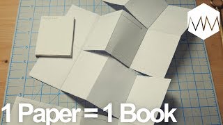 ▲ 18 Page Book from ONE Sheet of Paper // Bookbinding Basics ep. 15 // NO GLUE NO TOOLS