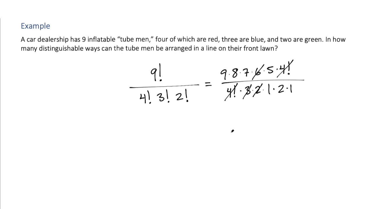 Example Distinguishable Permutations (Arrangement Of Tube Men) - YouTube