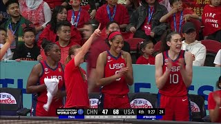 Kelsey Plum's Stepback Jumper Impresses Bench | 2022 Women's World Cup Final, USA vs China