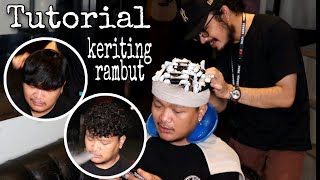 rambut lurus jadi rambut keriting 🙆‍♂️ perm hair tutorial 💈hair curly 🤔