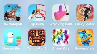 The Catapult, Flip Dunk, Wrecking Ball, Lucky Looter, Square Bird, Temple Run 2, Crowd City