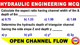 open channel flow | fluid mechanics mcq | hydraulic engineering mcq | mechanics of fluids mcq