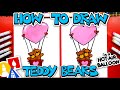 How To Draw Teddy Bears In A Hot Air Balloon - Valentine's Day