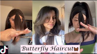 DIY Butterfly Haircut tutorial | TIKTOK Compilation 2023 🦋