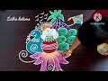 🌾பொங்கல் பானை கோலம்🌾makara sankaranthi peacock 🦚 rangoli bhogi 2025 rangoli latha kolams