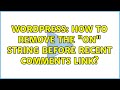 Wordpress: How to remove the 