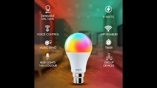 Wipro 9W WiFi Smart LED Bulb Review | Alexa \u0026 Google Assistant Compatible | Music Sync \u0026 RGB Lights