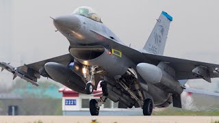 F-16 Fighting Falcon Fighter Jet Landing U.S. Air Force