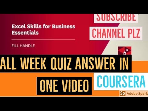 Excel Skills For Business Essentials All Week Quiz Answer | Excel ...