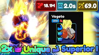 DOUBLE UNIQUE SUPERIOR VEGETO TRIPLE TRAIT SHOWCASE - Anime Adventures