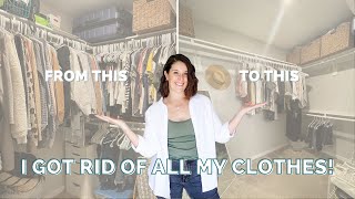 I GOT RID OF ALL MY CLOTHES | capsule wardrobe during weight gain | maxed out to minimal series
