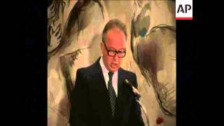 SYND 4 12 75 YITZHAK RABIN SPEAKING AT THE JEWISH SOLIDARITY CONFERENCE ON PLO