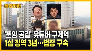 '쯔양 공갈' 유튜버 구제역 징역 3년…법정 구속 [세상만사] #구제역 #쯔양 #유튜버