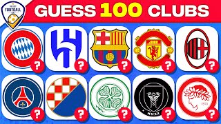 GUESS THE 100 FOOTBALL CLUBS BY LOGO IN 3 SECONDS | FOOTBALL QUIZ 2024