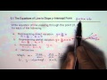 Write Equation of Each Line in Slope Y Intercept Form