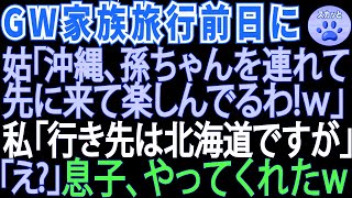 【スカッとする話】北海道への家族旅行前日に義母が「孫ちゃんと先に行ってるわね」→旅行当日、添乗員「変更は聞いてませんが…」義母は沖縄へ行っていた