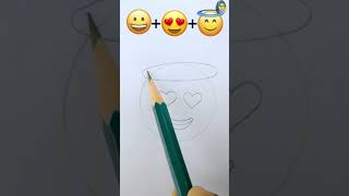 😀 + 😍 + 😇 = ? | Play With Emoji | Mix Emoji Drawing | Creative Art | How To Merge Three Emojis #art