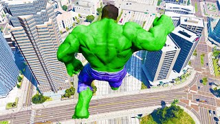 HULK Falling from Highest Buildings and Mountain (GTA 5 Mods Gameplay)