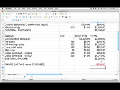Using spreadsheet formulas to figure out profit or loss in a budget Using spreadsheet formulas to figure out profit or loss in a budget